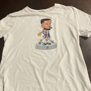 Under Armour White Tee with Basketball Graphic